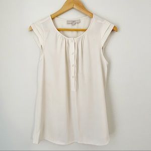 Ann Taylor Loft Off White Cream Top Sz Small